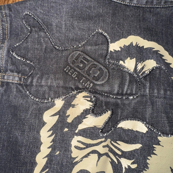 Boys 50 cent G-Unit Denim Jacket Size 7 Black Jean y2k retro - Picture 9 of 10